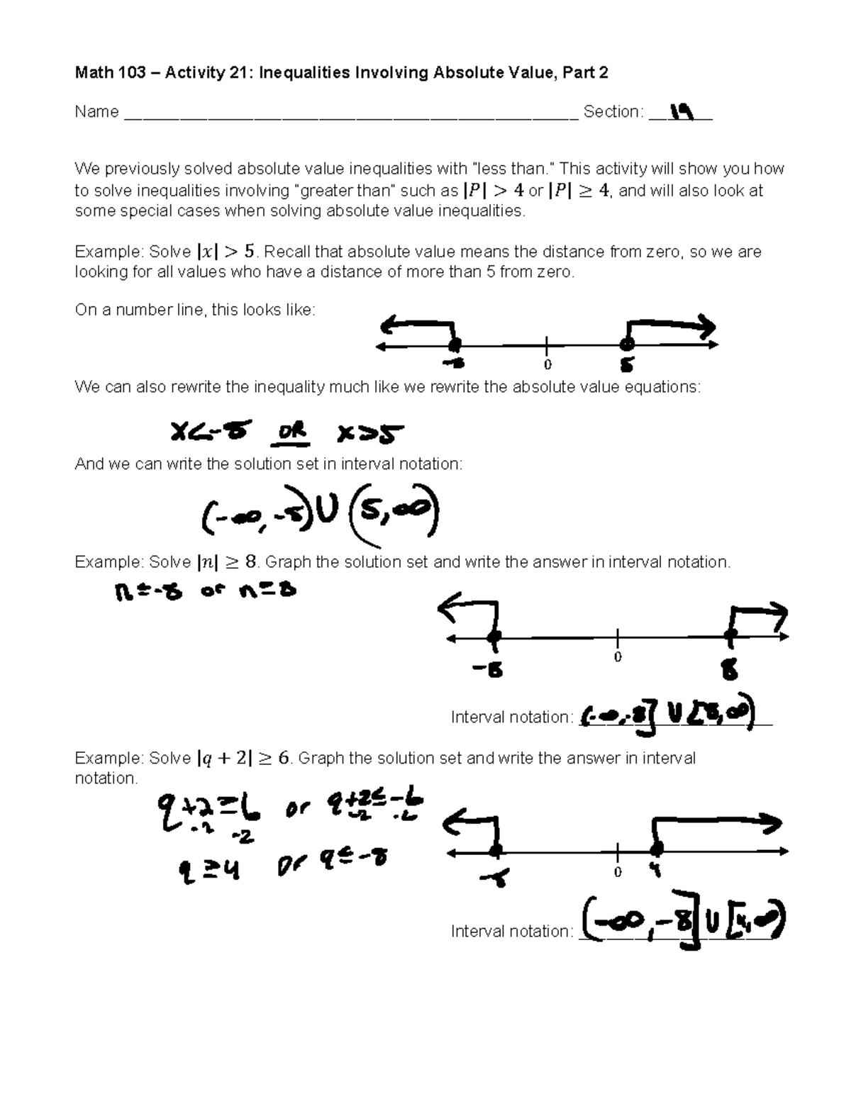 Activity+21+-+Absolute+Value+Inequalities+Part+2 - Math 103 – Activity ...