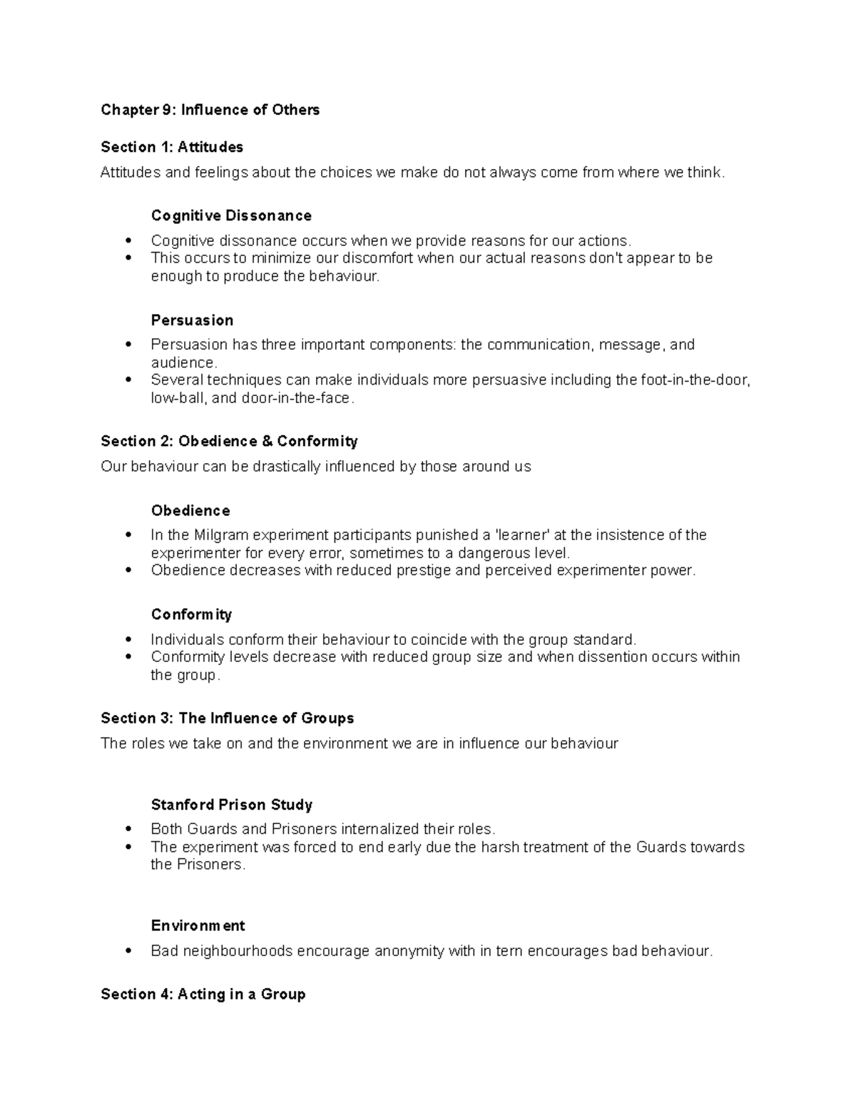 10 - Influence of Others - Chapter 9: Influence of Others Section 1 ...