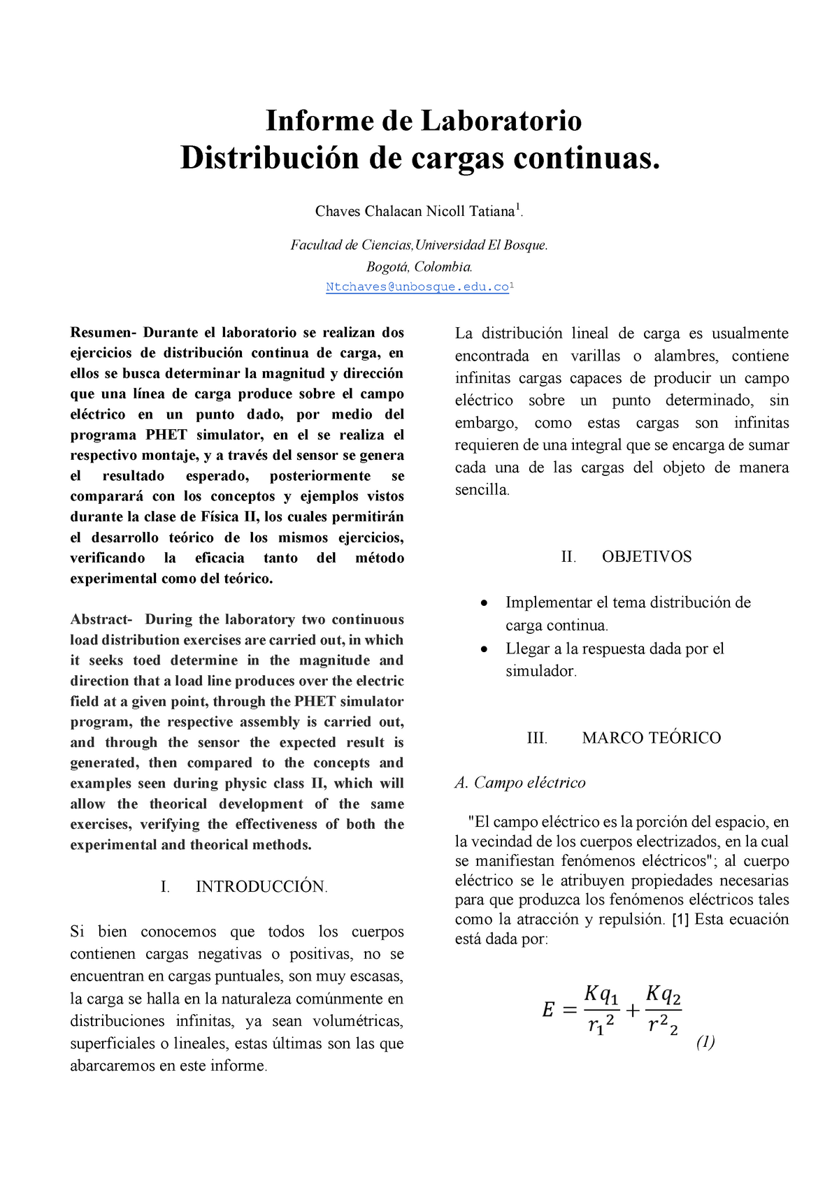 Laboratorio 2 Fisica Nota 97 Informe De Laboratorio Distribución