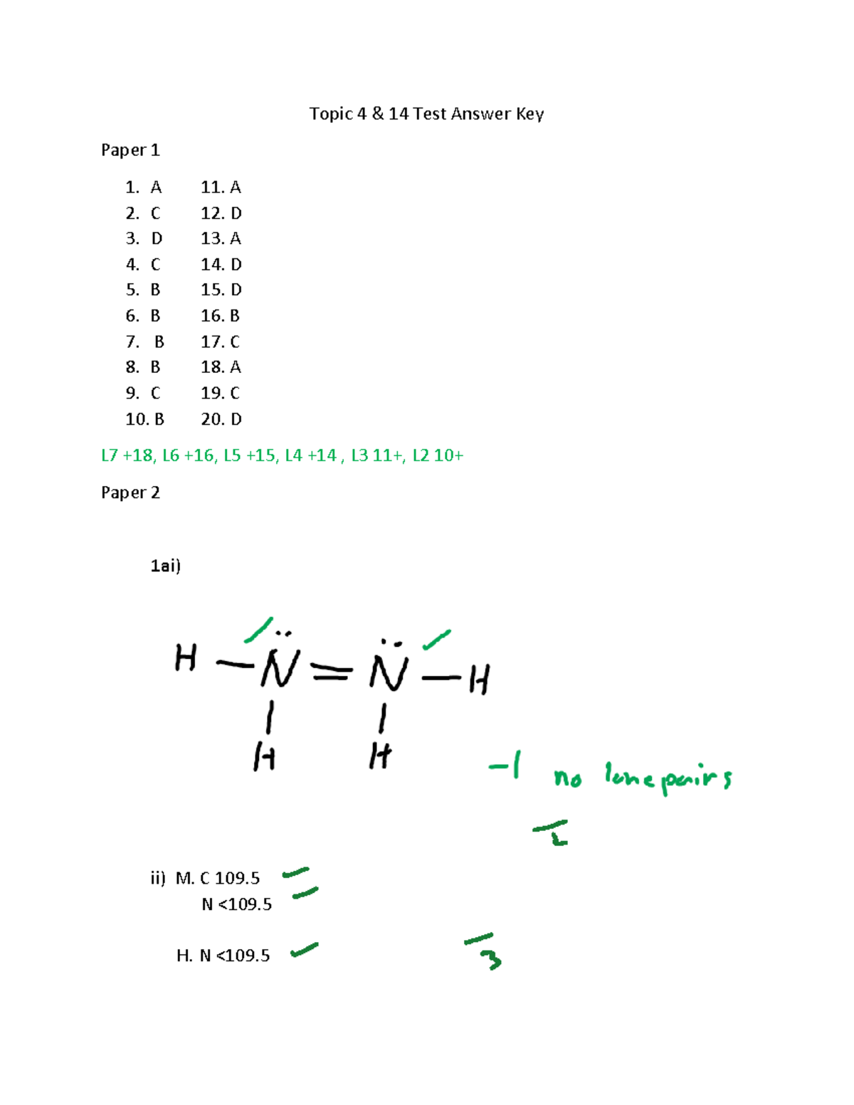 Topic 4 and 14 P1 P2 Answer Key - Topic 4 & 14 Test Answer Key Paper 1 ...