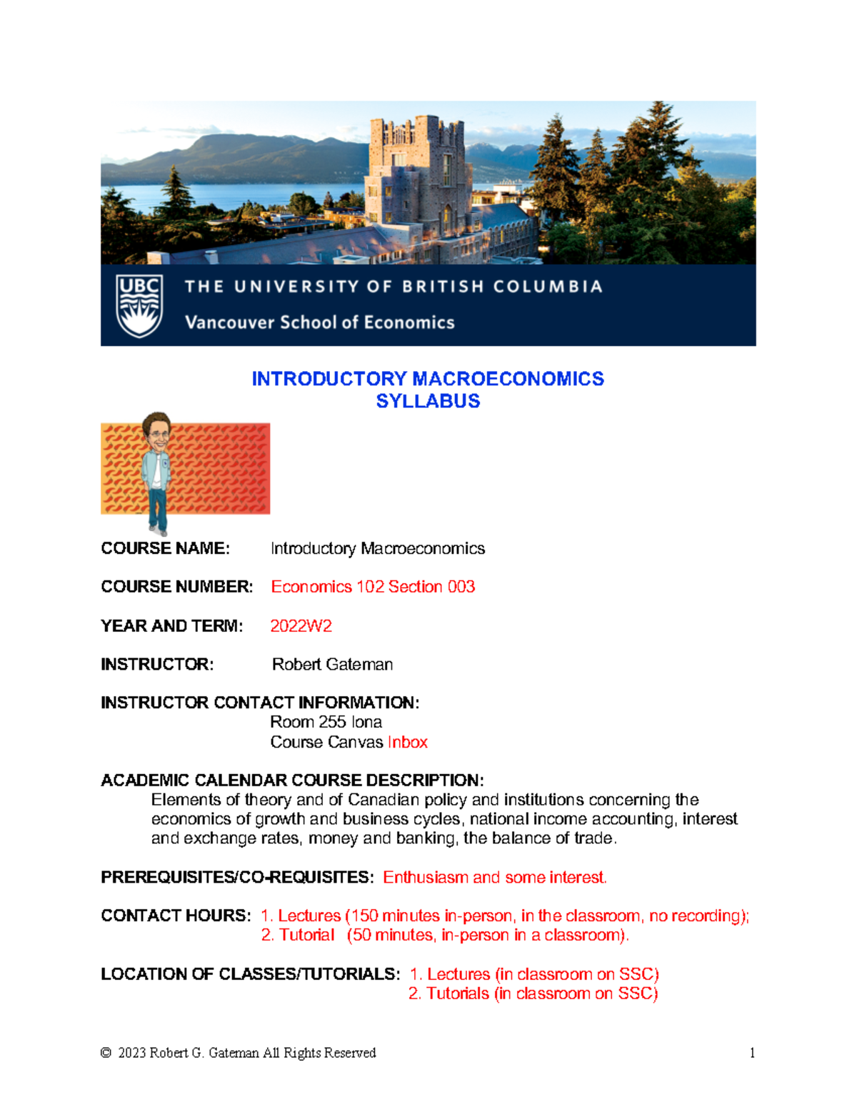 Syllabus ECON102 Jan23 - INTRODUCTORY MACROECONOMICS SYLLABUS COURSE ...