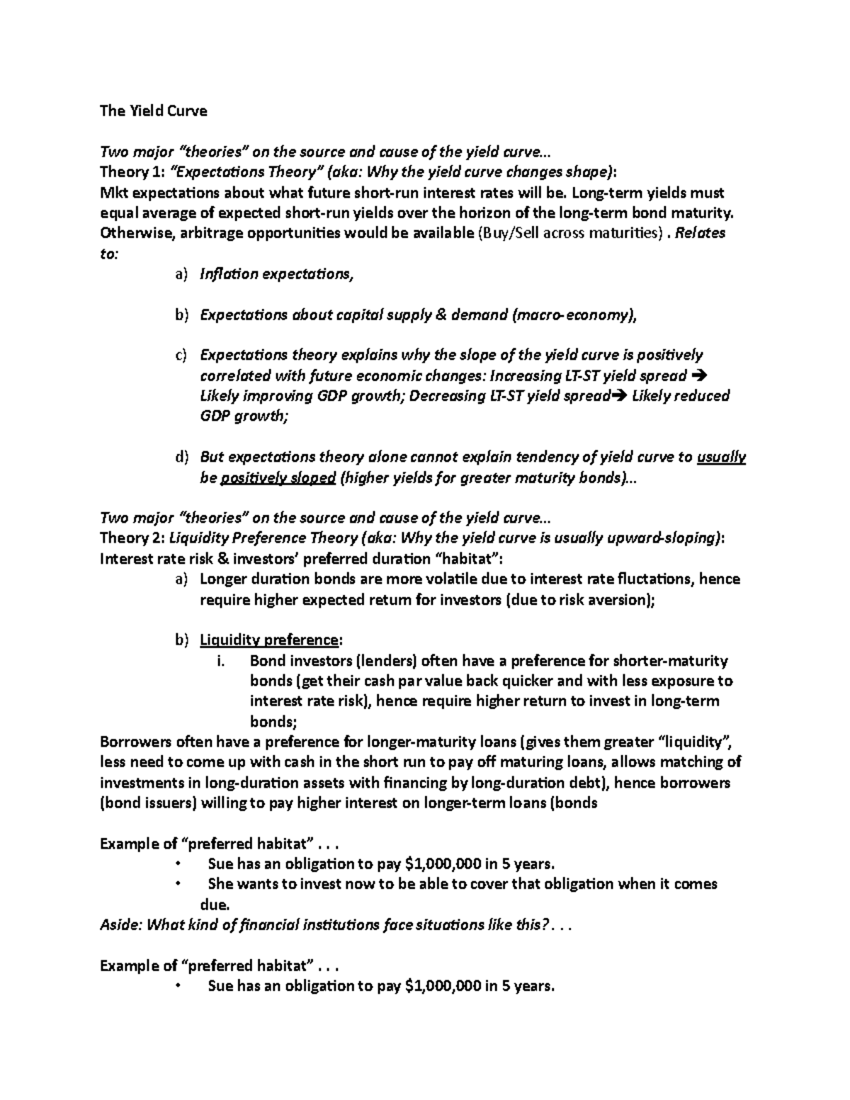 FIN 670 The Yield Curve - Lecture notes 43 - The Yield Curve Two major ...