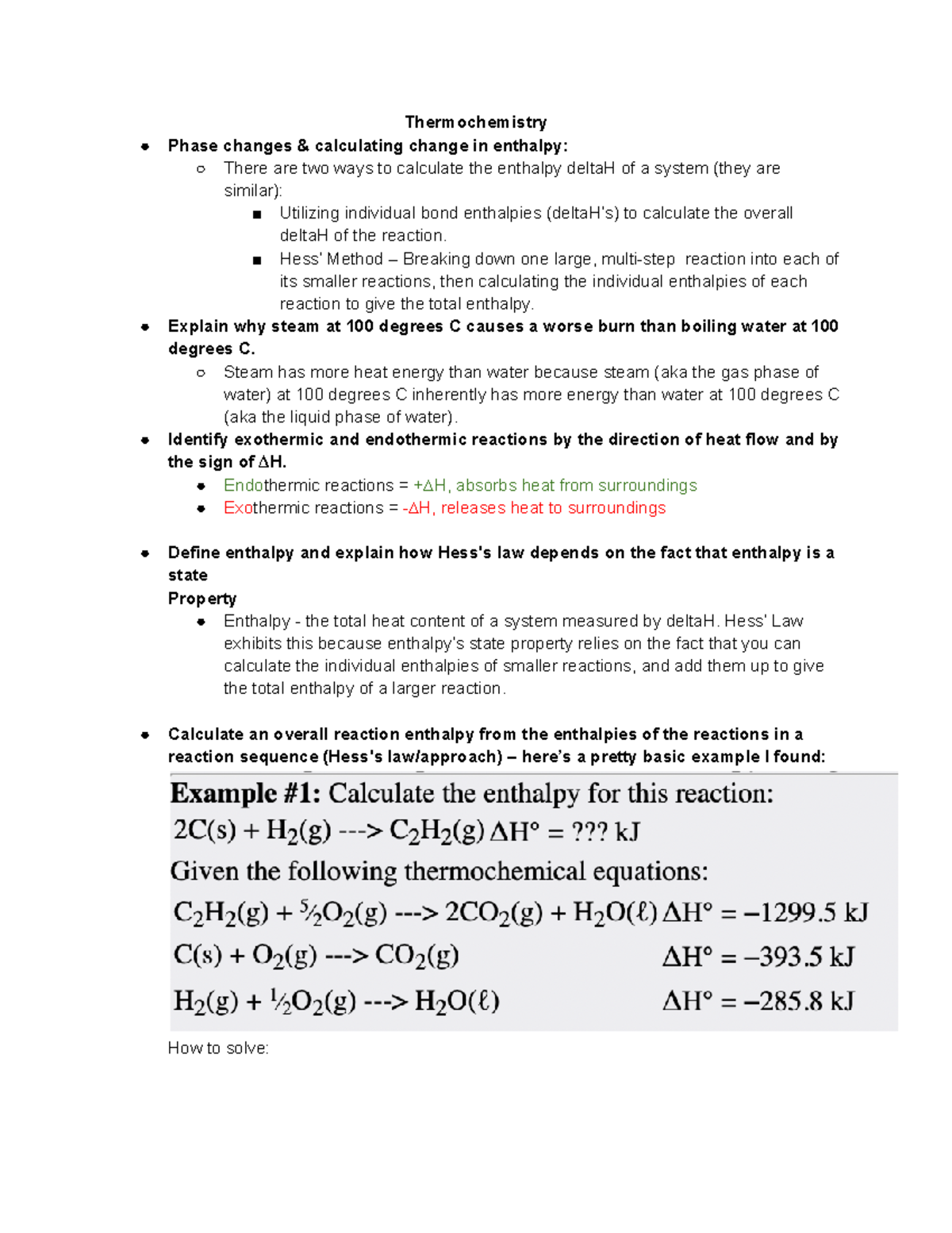 Chem 14B Midterm 2 Outline - Thermochemistry Phase Changes ...