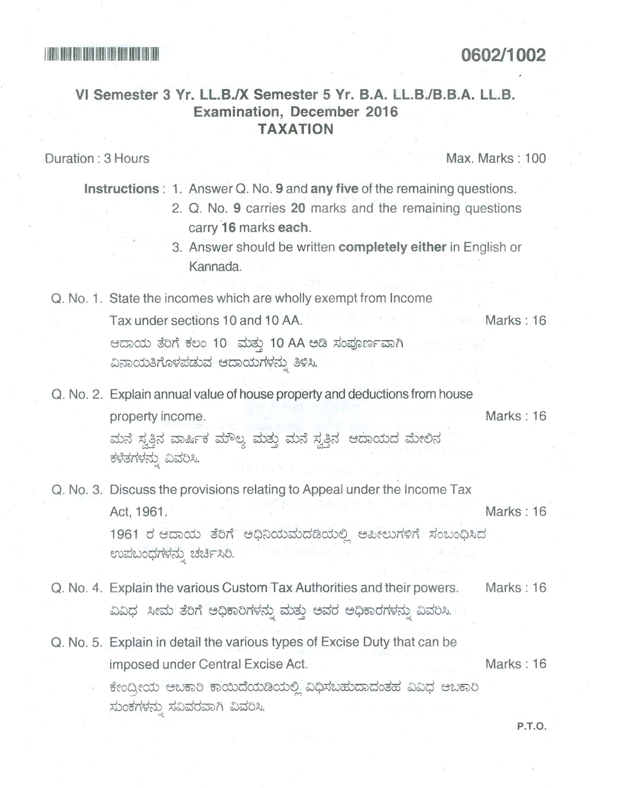 Question Papers For Reference Kslu Previous Year Llb Studocu