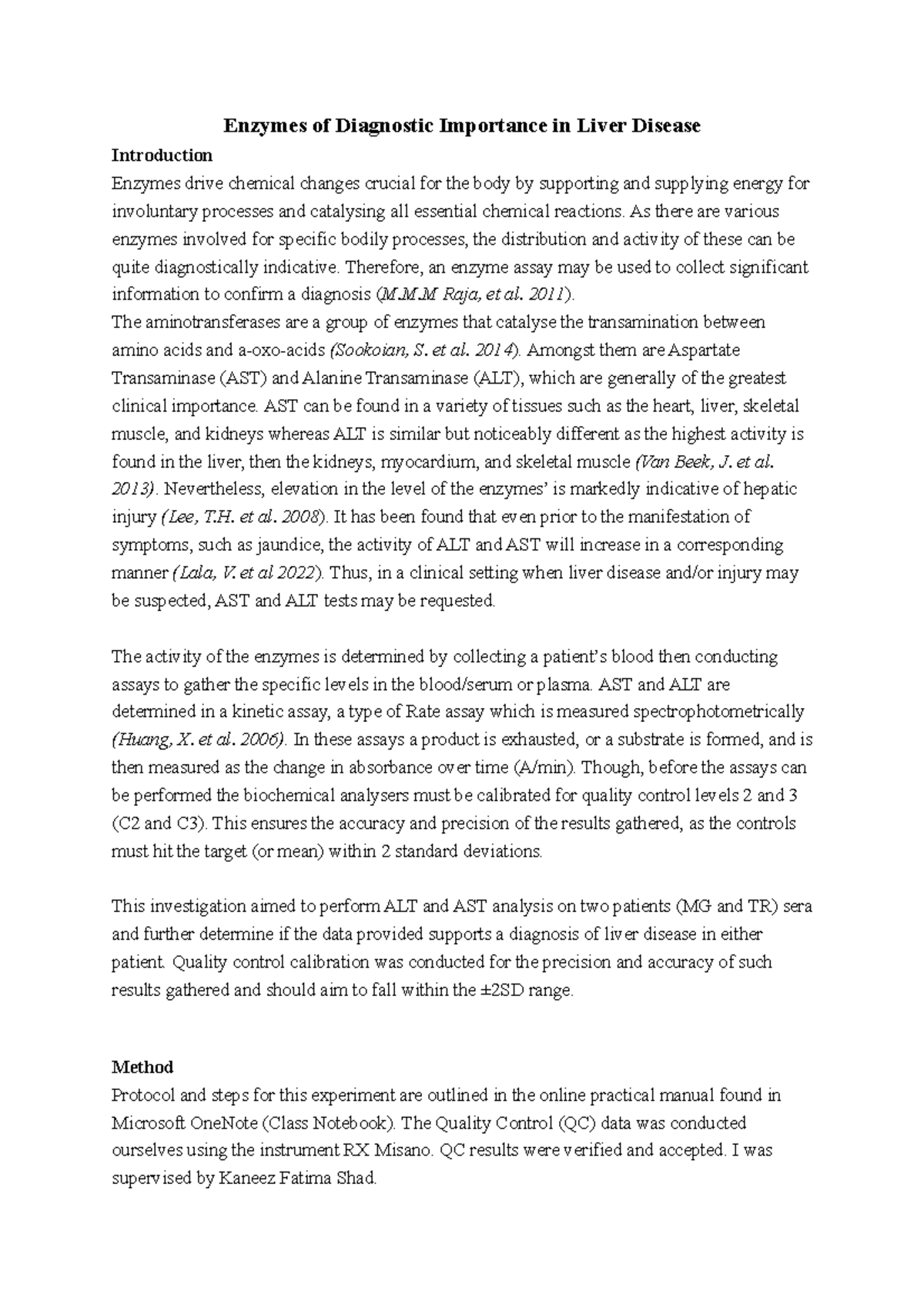 Enzymes of Diagnostic Importance in Liver Disease Enzymes of