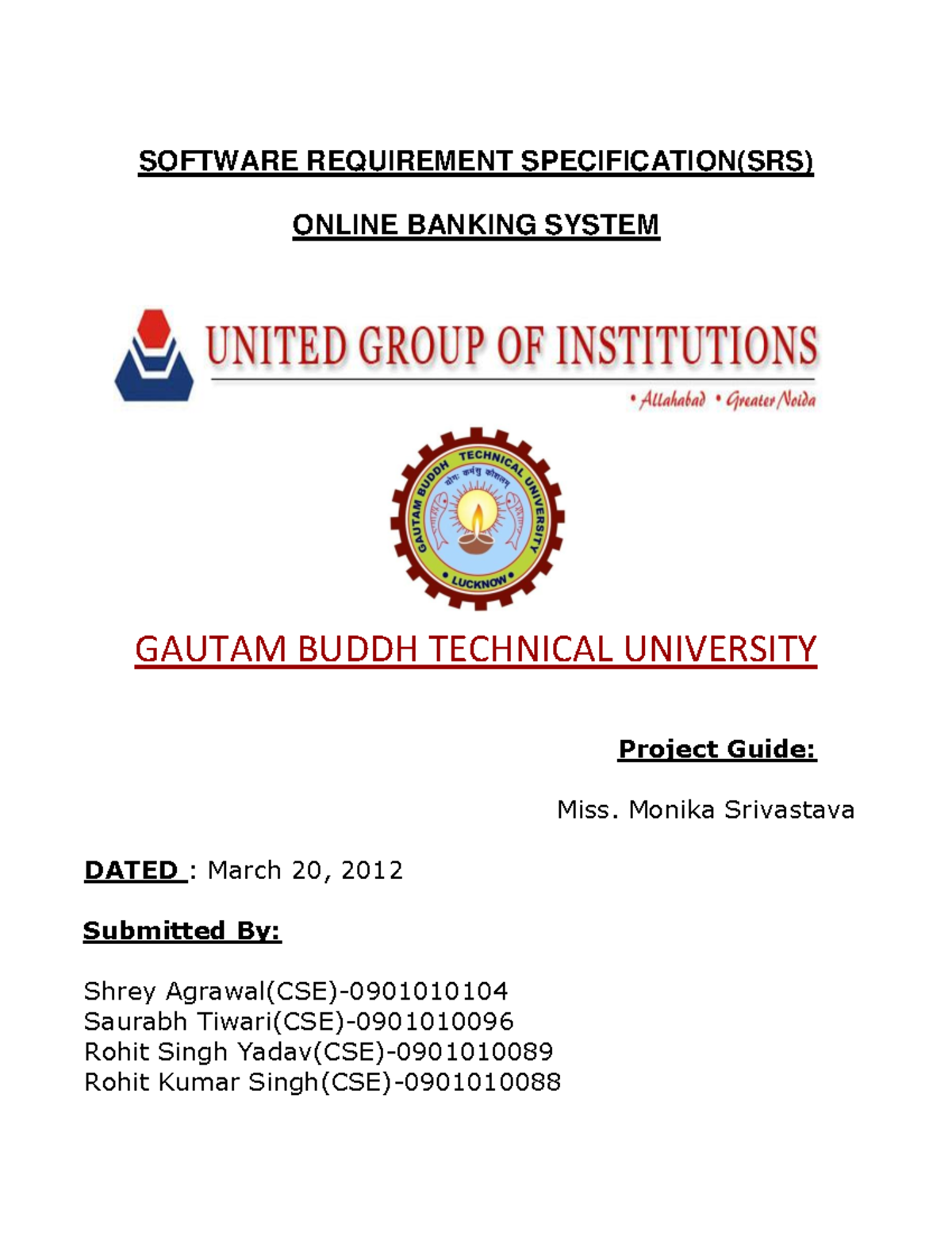 Software Requirement Specification SRS O - SOFTWARE REQUIREMENT ...