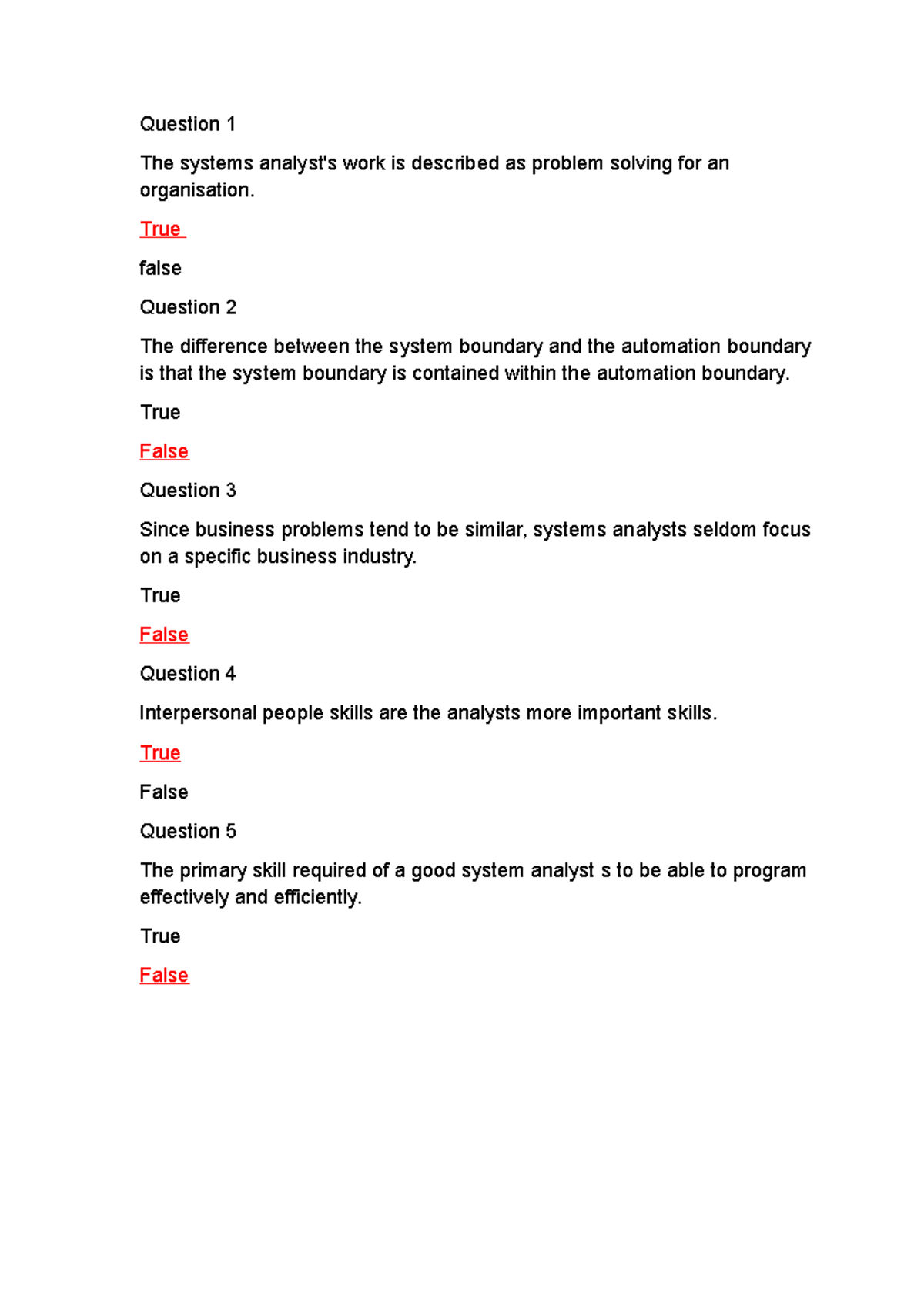 Document - Notes - The systems analyst's work is described as problem ...