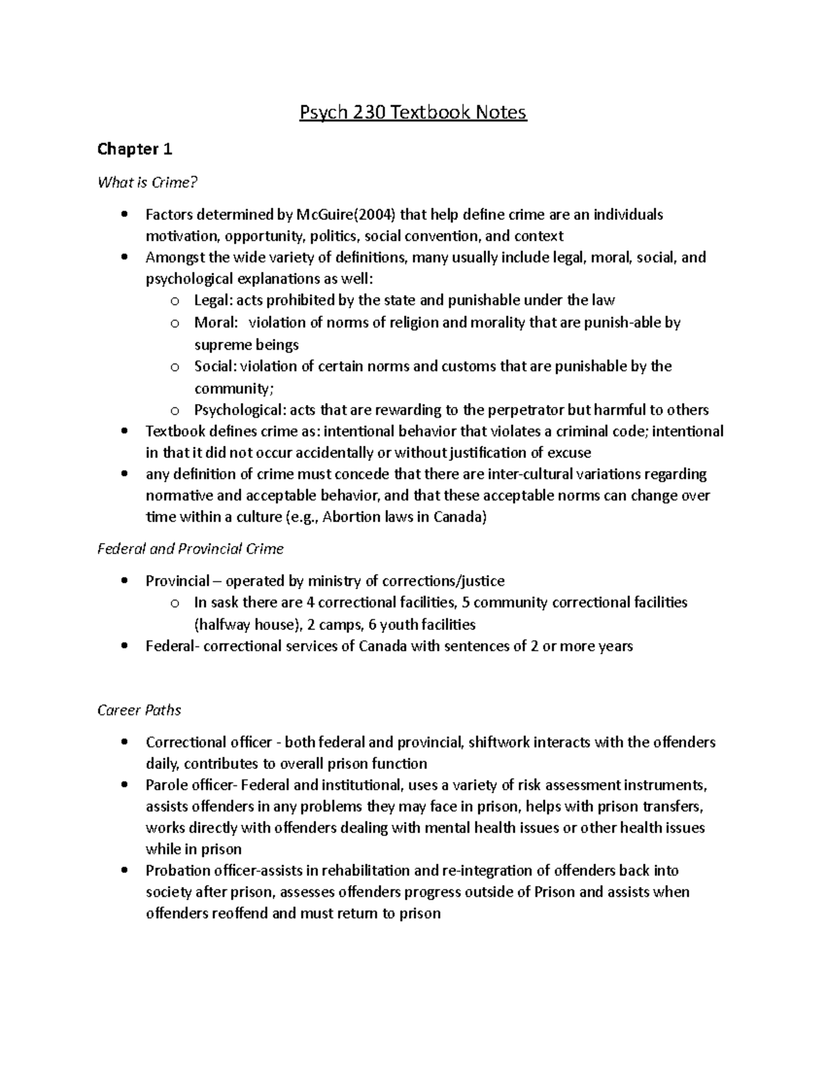 Psych 230 Text Chapter 1 and 2 notes - Psych 230 Textbook Notes Chapter ...
