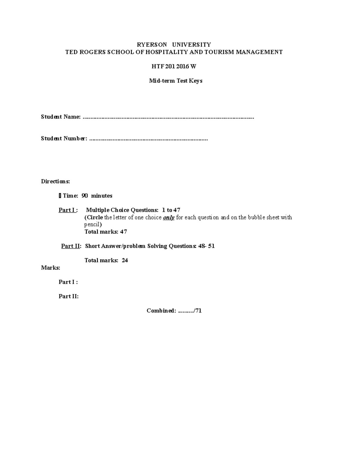 Exam 10 October 2016, questions and answers - RYERSON UNIVERSITY TED ...