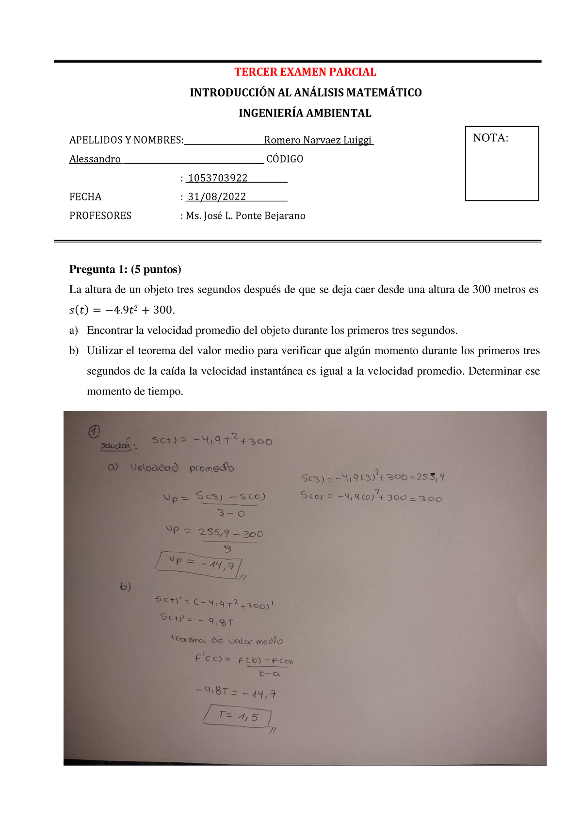 Tercer Examen Parcial (3luiggi - TERCER EXAMEN PARCIAL INTRODUCCI”N AL ...