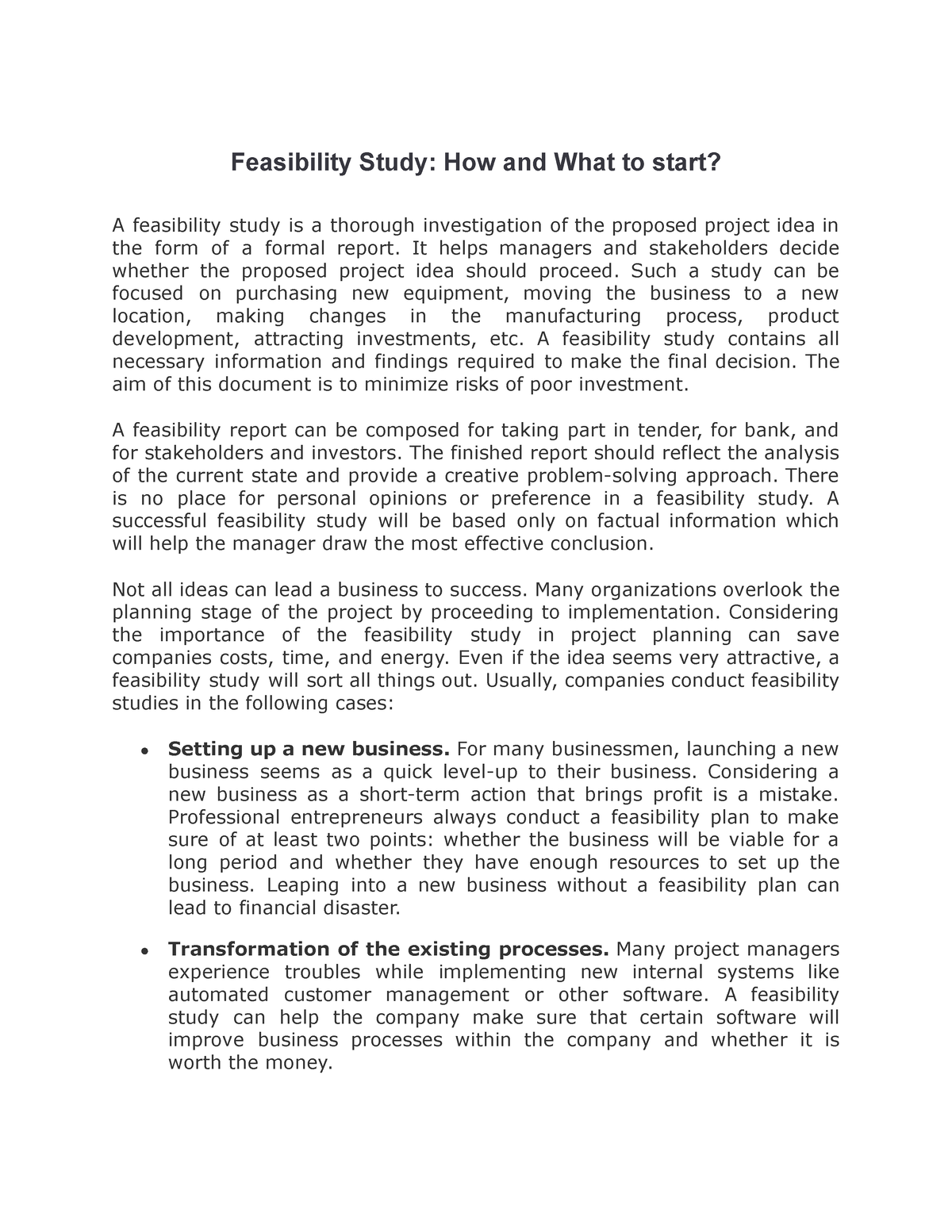 dissertation feasibility study