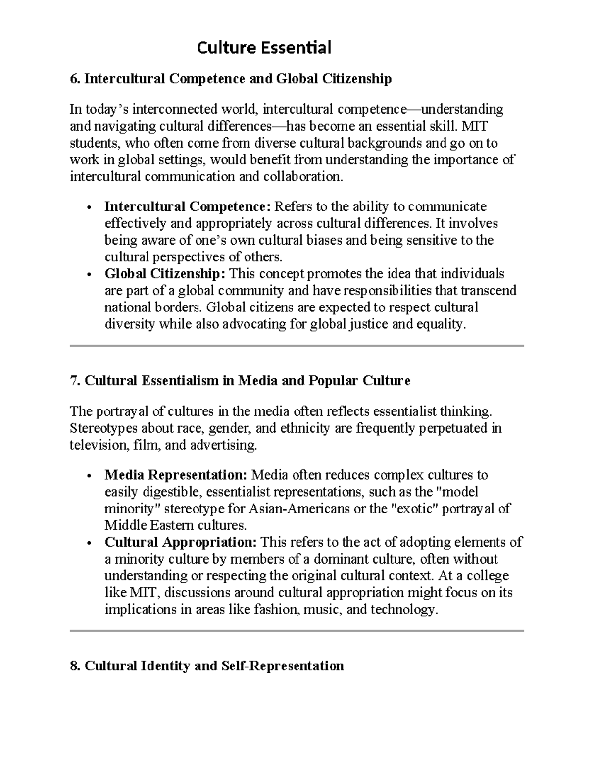 Cultural Essentialism. 3 - Culture Essential 6. Intercultural ...