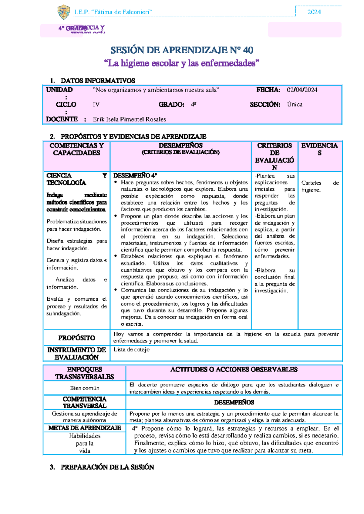 4° Sesion Ciencia Y Tecnología martes 2 - CIENCCIA Y TECNOLOGÍA 4 ...