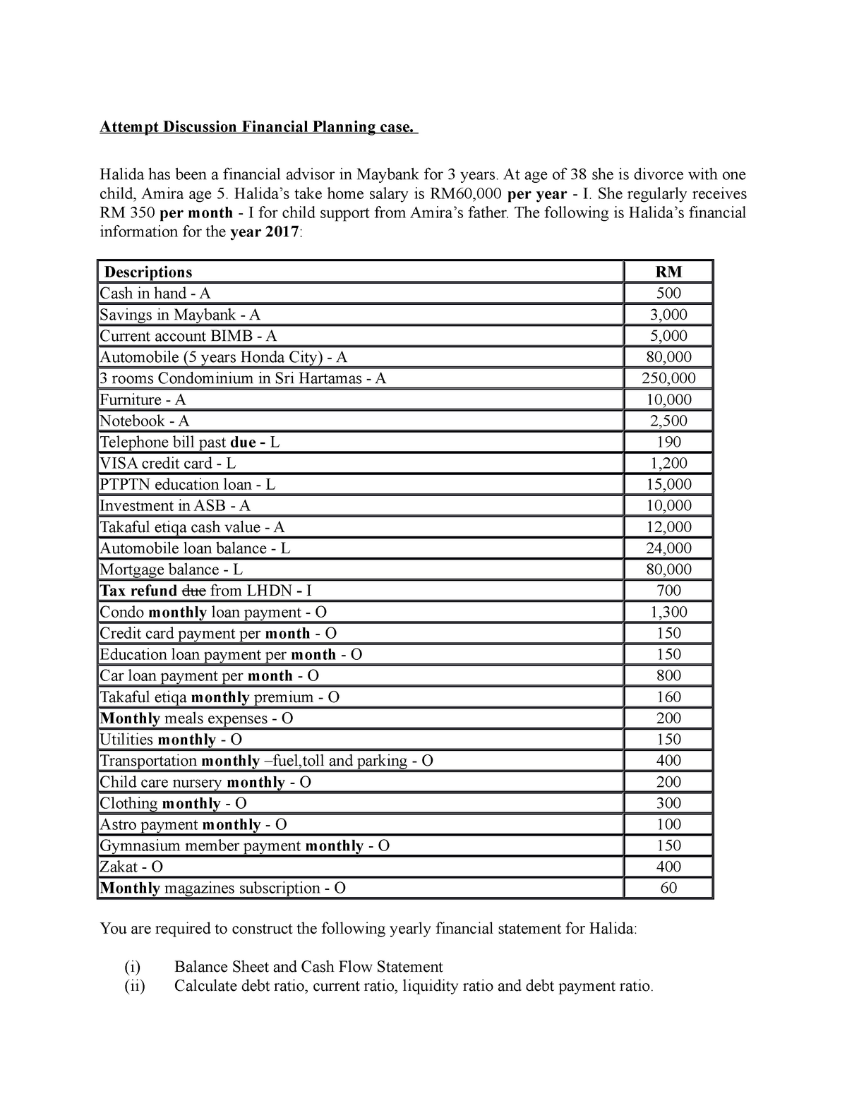 case study on personal financial planning of an individual