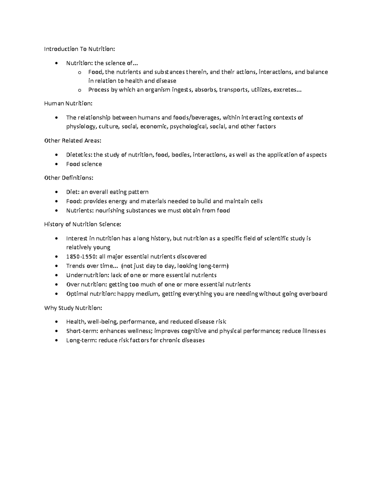 Nfs207 - notes from chapter 1, notes from slides and lecture ...