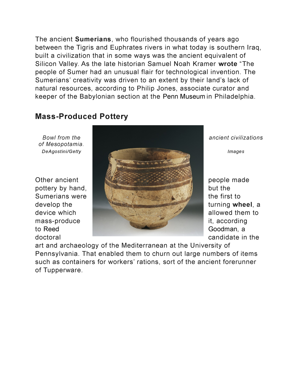 ancient sumerian pottery wheel