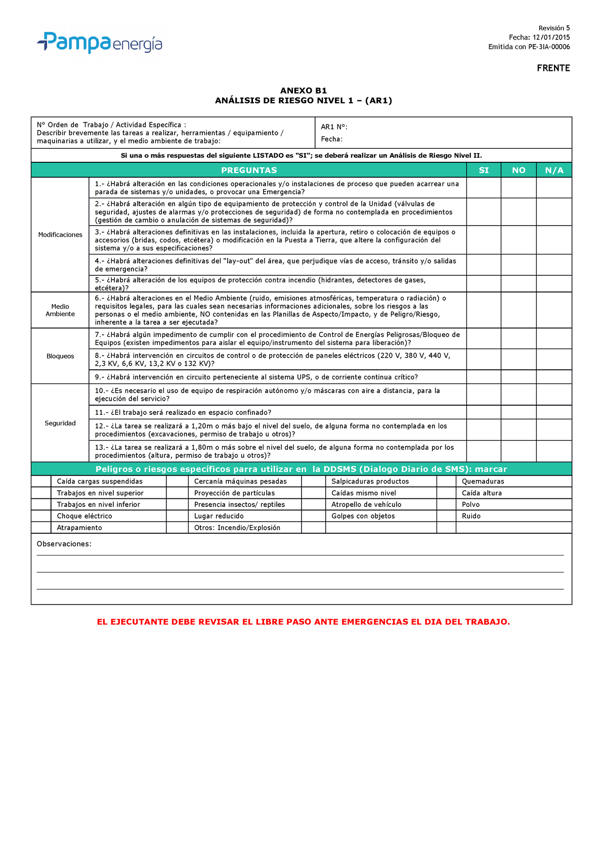 Anexo B1 -AR1 Rev5 - Vcb - ANEXO B ANÁLISIS DE RIESGO NIVEL 1 – (AR1) N ...