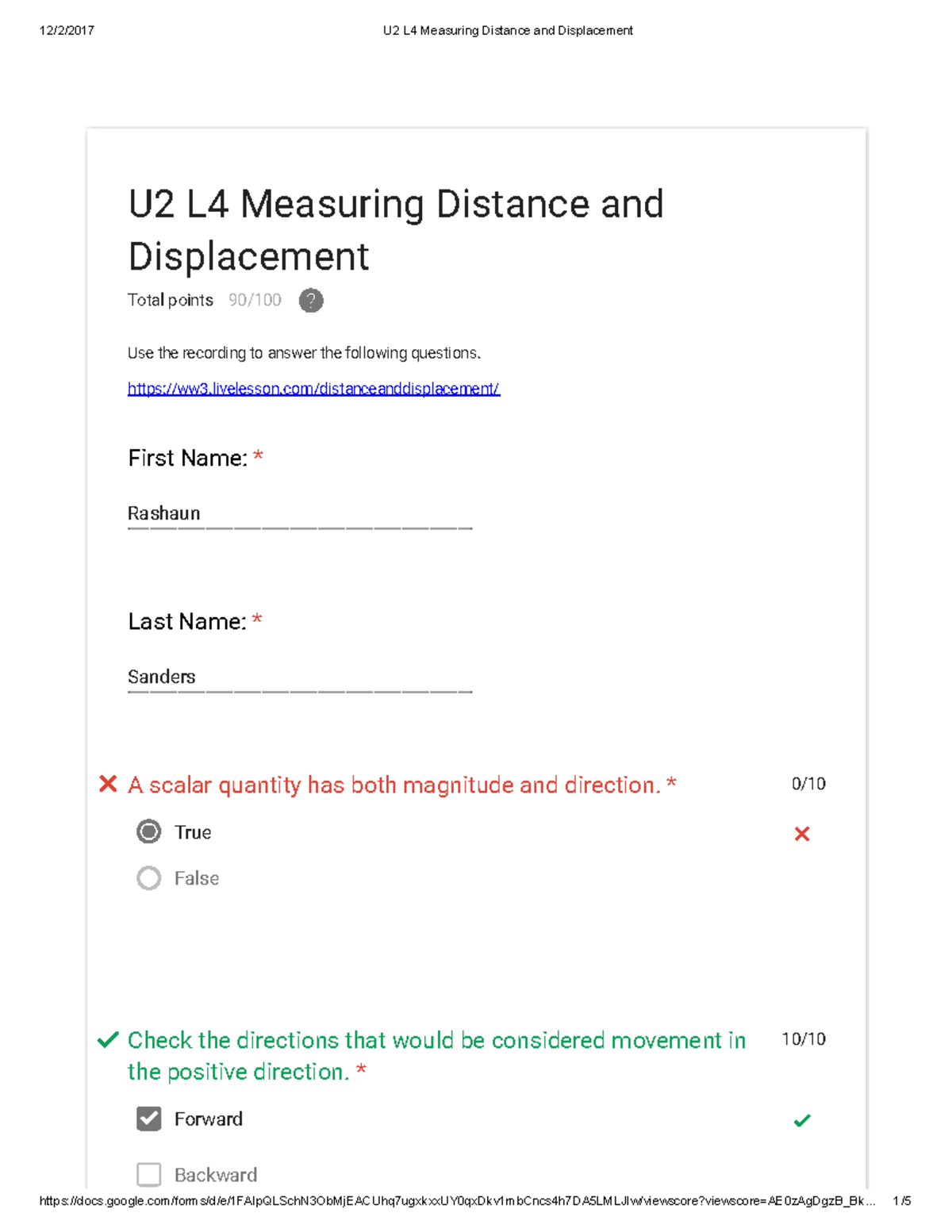U2L4 Learning Guide - Chisholm - U2 L4 Measuring Distance and ...