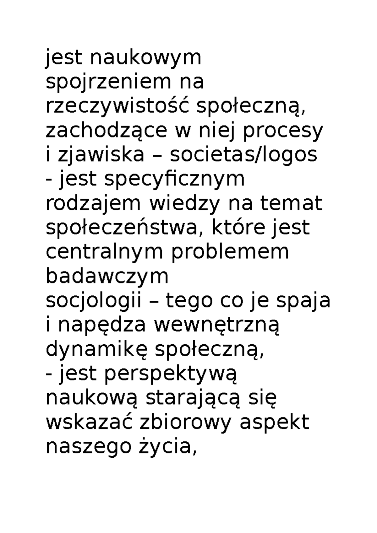 Socjlogia Wykład - Socjologia Ogólna- Notatki Z Wykładu Do Egzaminu Z ...