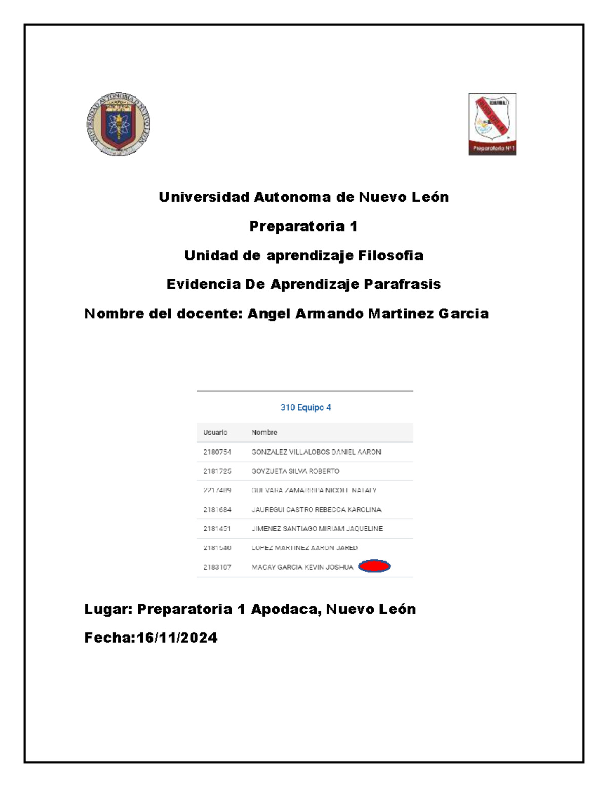 Equipo 4 EV4 FILO - evidencia de filo - Universidad Autonoma de Nuevo ...