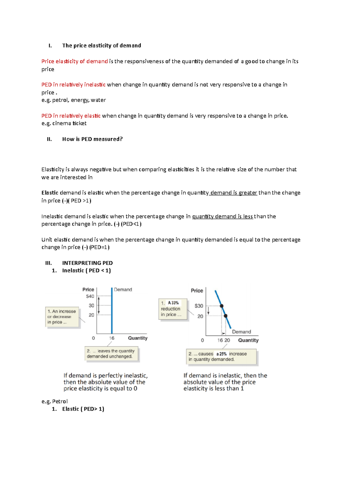 The price elasticity of demand - I. The price elasticity of demand ...