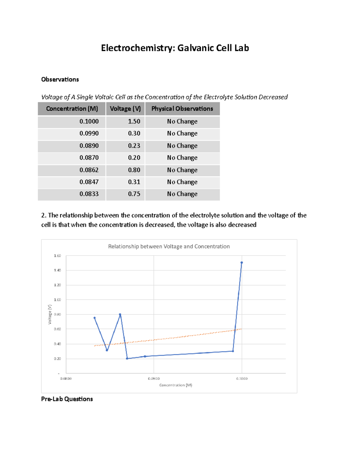 Galvanic Cell Lab Notes Electrochemistry Galvanic Cell Lab