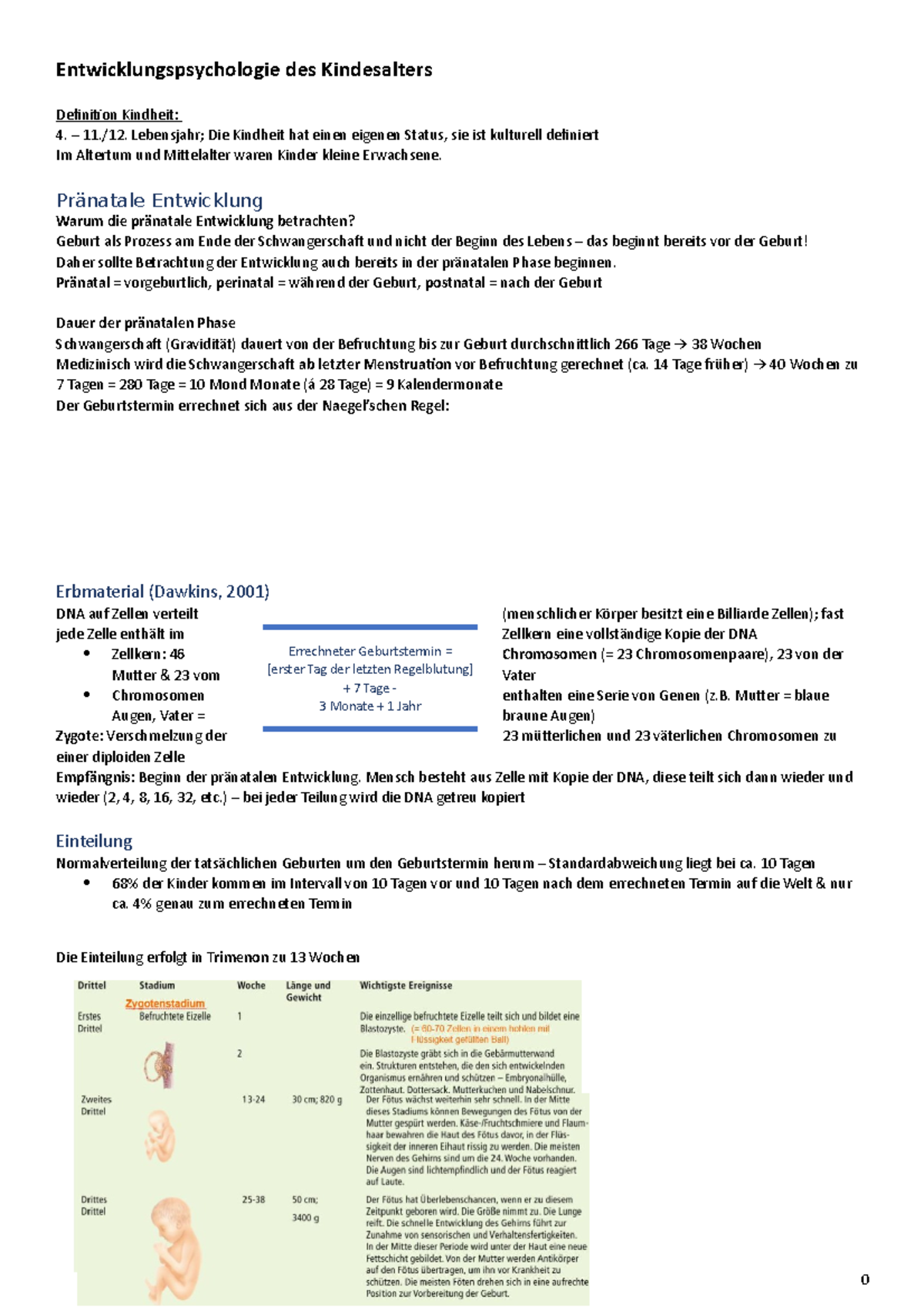 Zusammenfassung Entwicklungspsychologie Des Kindesalters ...