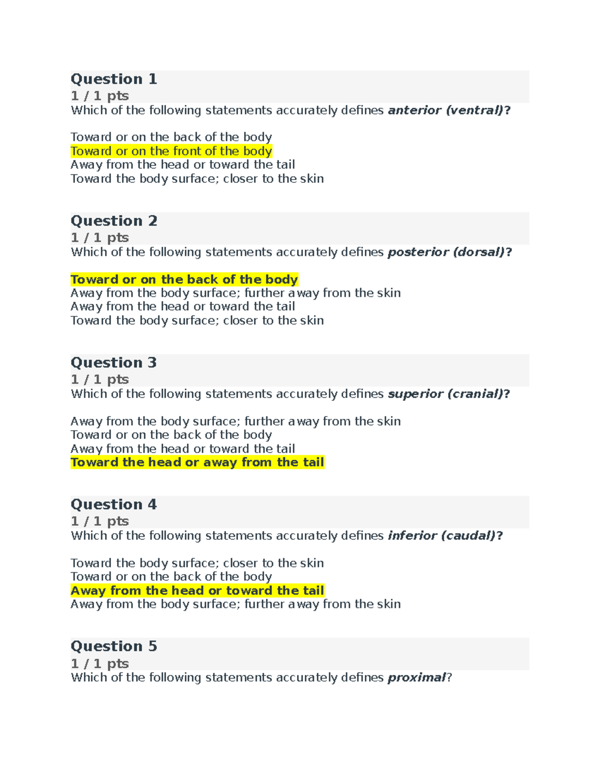 Pre-Lab Quiz 1 - Quiz For 1st Week - Question 1 1 / 1 Pts Which Of The ...