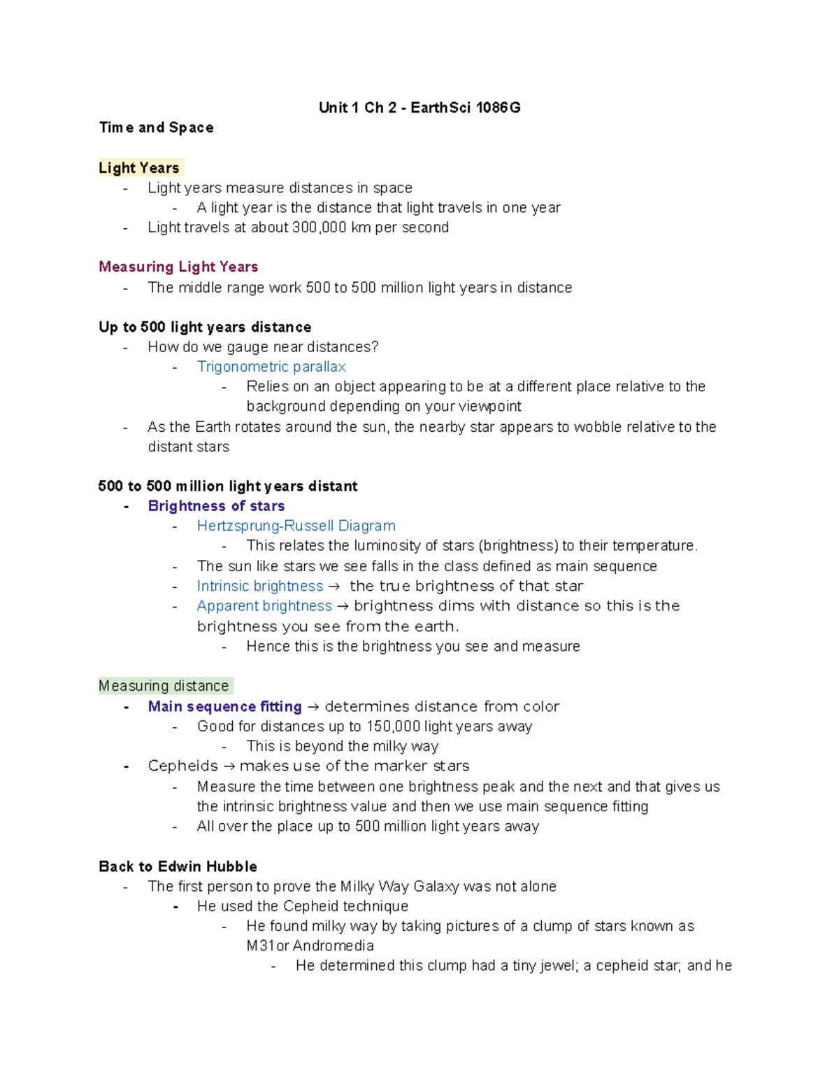Unit 1 Lecture 2 - Earth Sci 1086G - Unit 1 Ch 2 - EarthSci 1086G Time ...