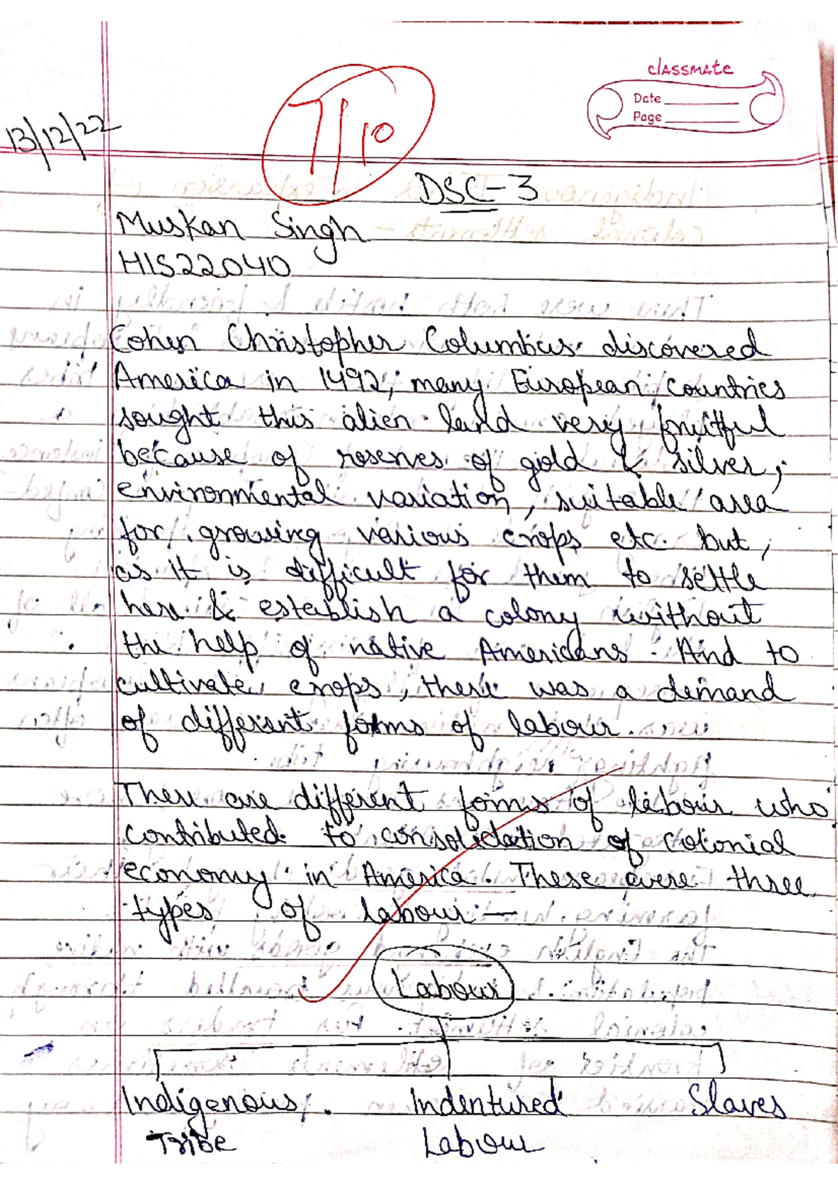 USA TEST - pdf - classmate Date Page Muskan Singh HIS22040 Cohen ...