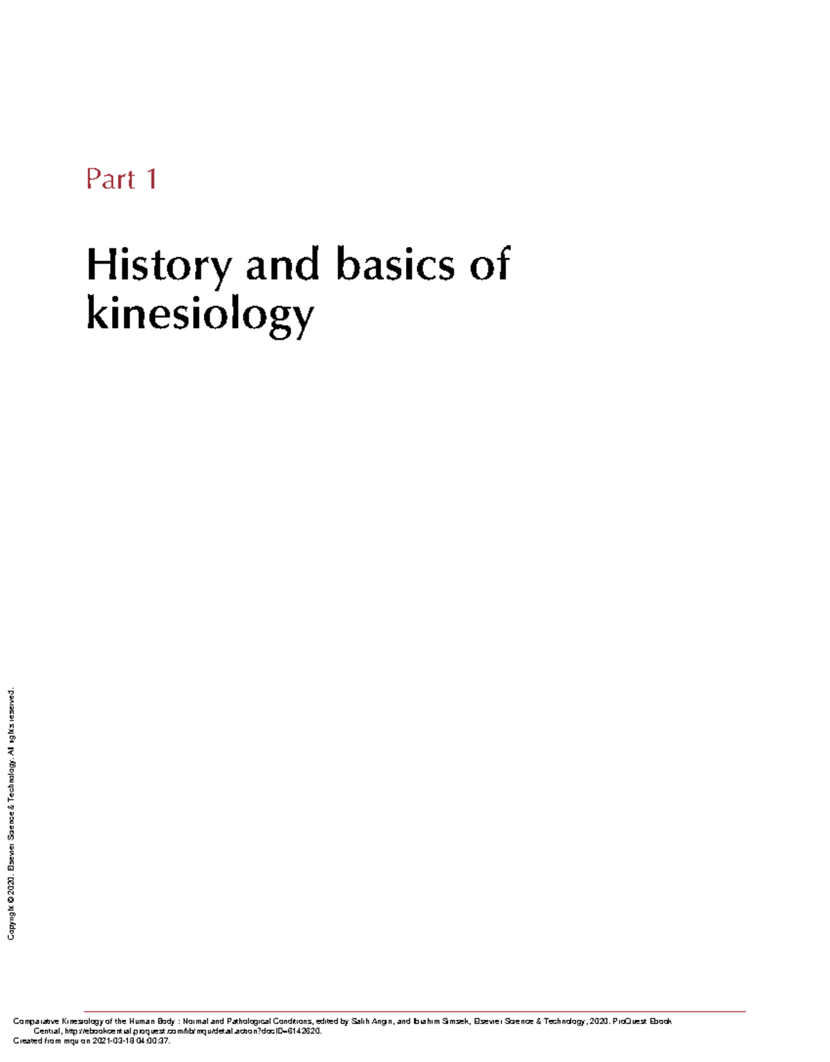 Comparative Kinesiology Of The Human Body Normal A - Part 1 History And ...