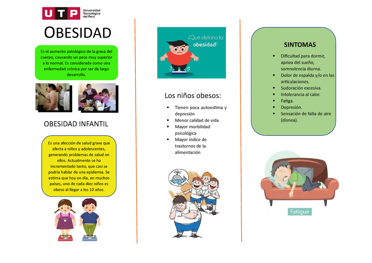 Obesidad Infantil Triptico - OBESIDAD ####### Es El Aumento Patológico ...