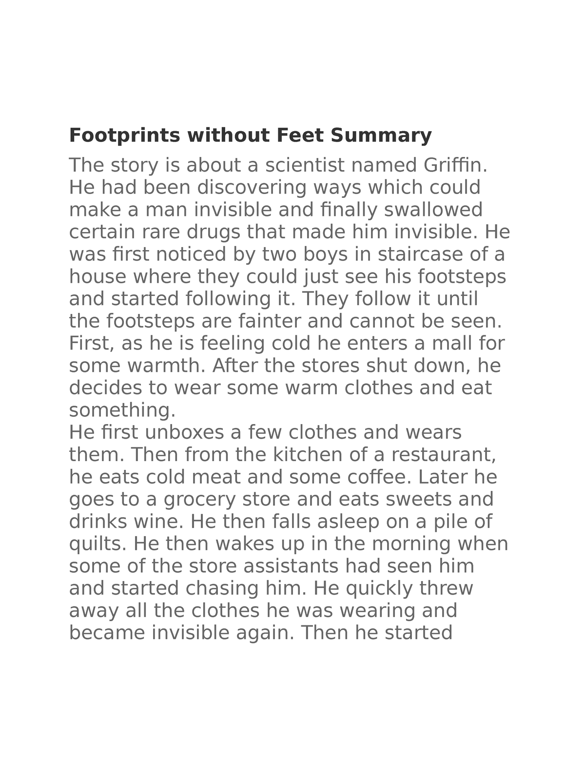 cbse-class-x-footprints-without-foot-summary-footprints-without-feet-summary-the-story-is