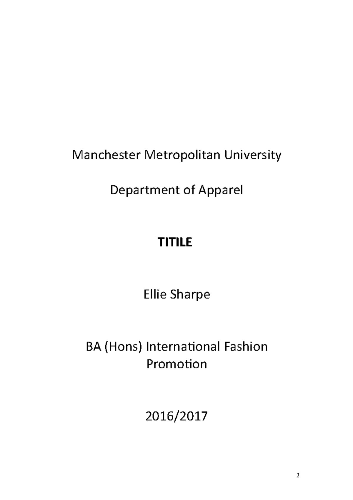 dissertation at manchester metropolitan university