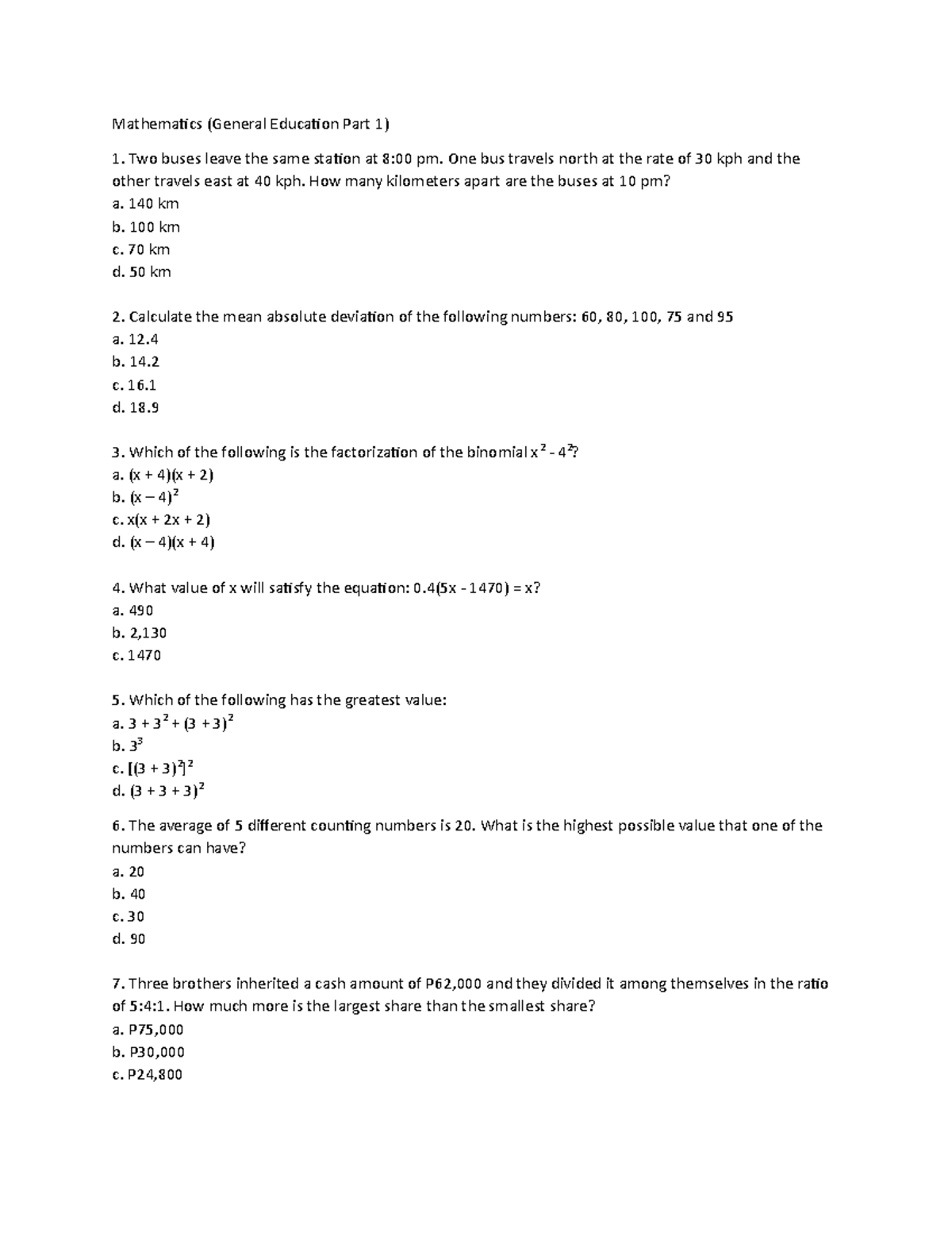 Mathematics-Gen - Review Material - Mathematics (General Education Part ...