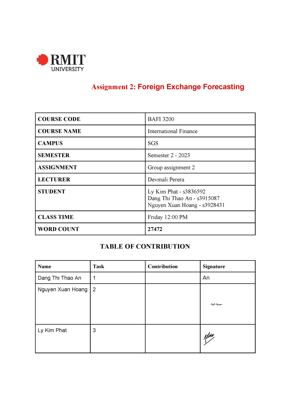 international finance assignment 3