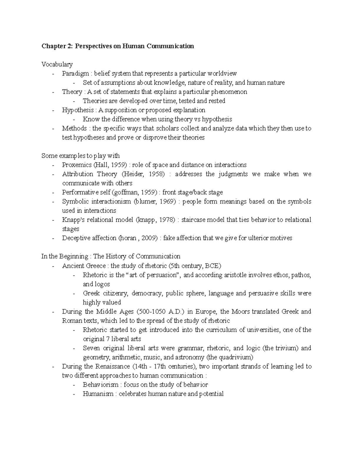 Chapter 2 Perspectives On Human Communication - Chapter 2: Perspectives ...