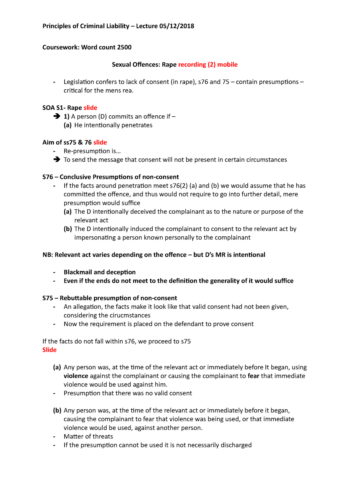 Principles Of Criminal Liability Lecture 04122018 Principles Of Criminal Liability 