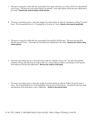 Medication+Math+Review-1 - Medication Math Review Give Citalopram ...