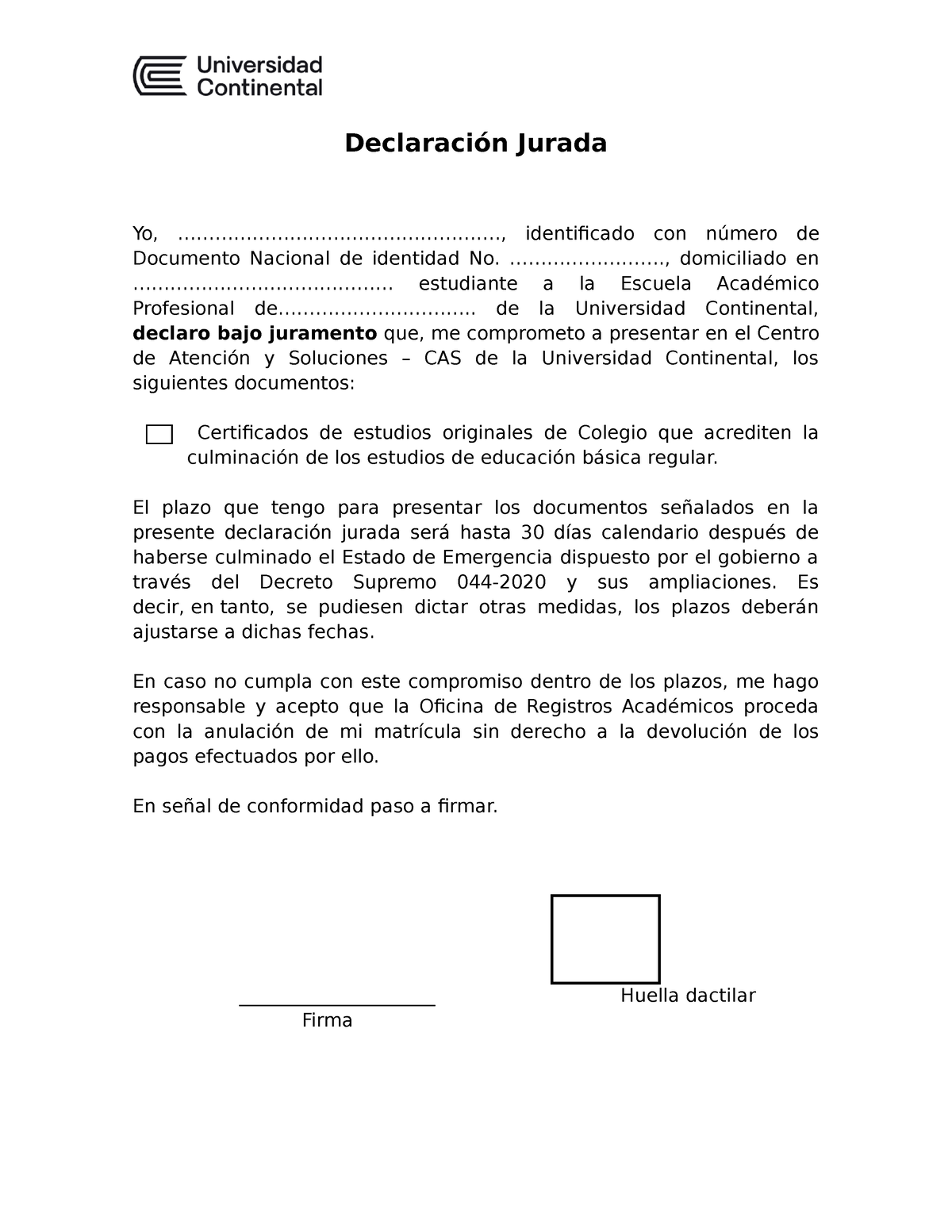 Declaracion-Jurada-de-estudios-secundarios-2021 - Declaración Jurada Yo ...