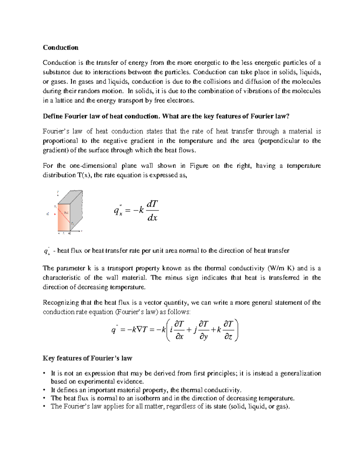 MET302 HMT notes Module 1 - Conduction Conduction is the transfer of ...