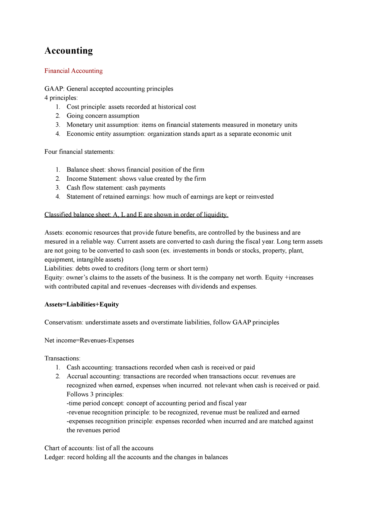 Accounting - Accounting Financial Accounting Gaap: General Accepted 