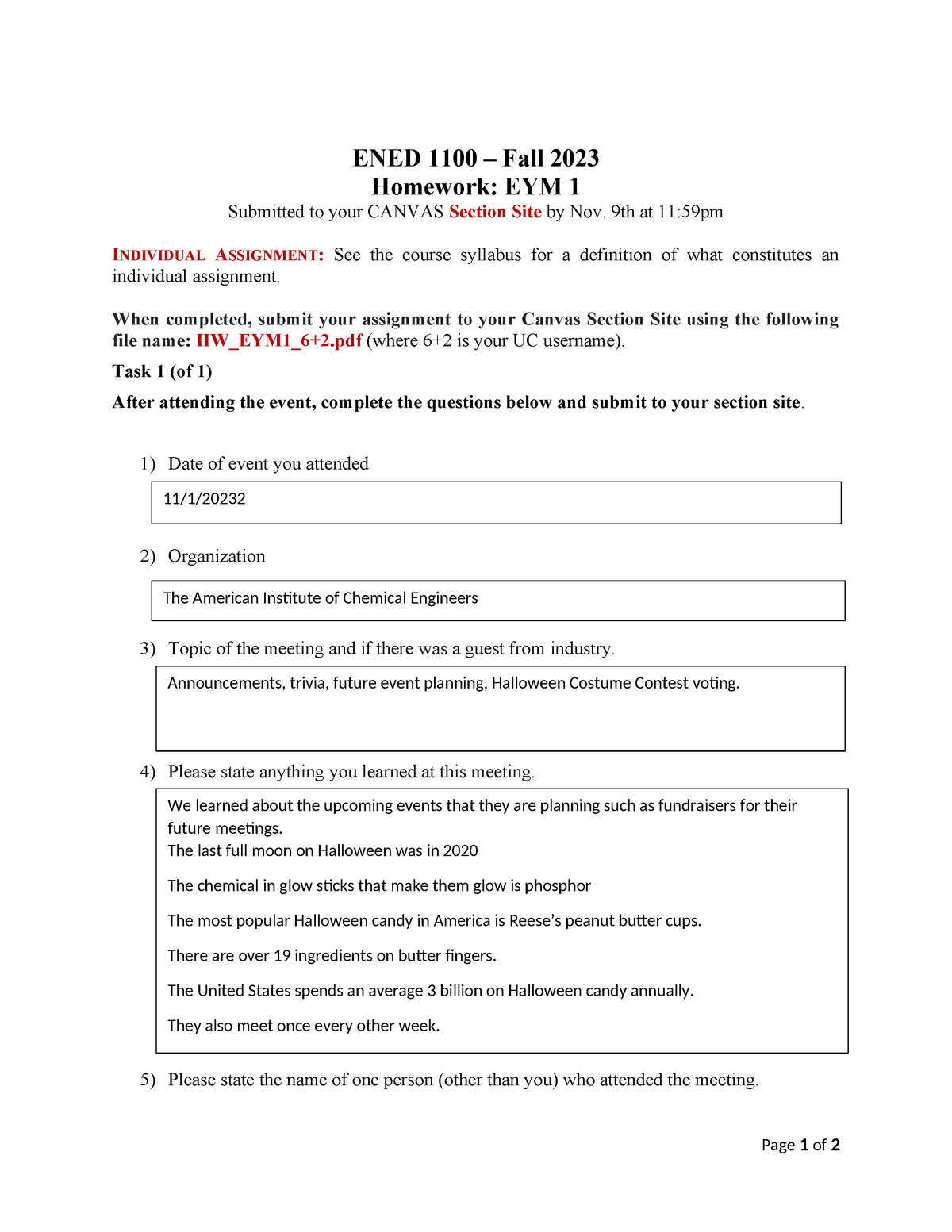 HW EYM1 depaza - eym - ENED 1100 – Fall 2023 Homework: EYM 1 Submitted ...