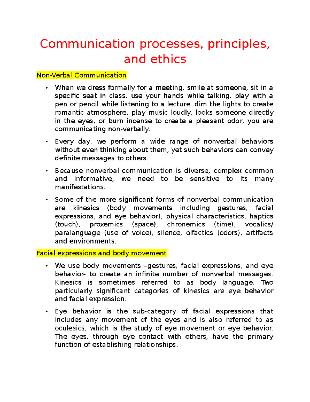 essay about communication process principles and ethics