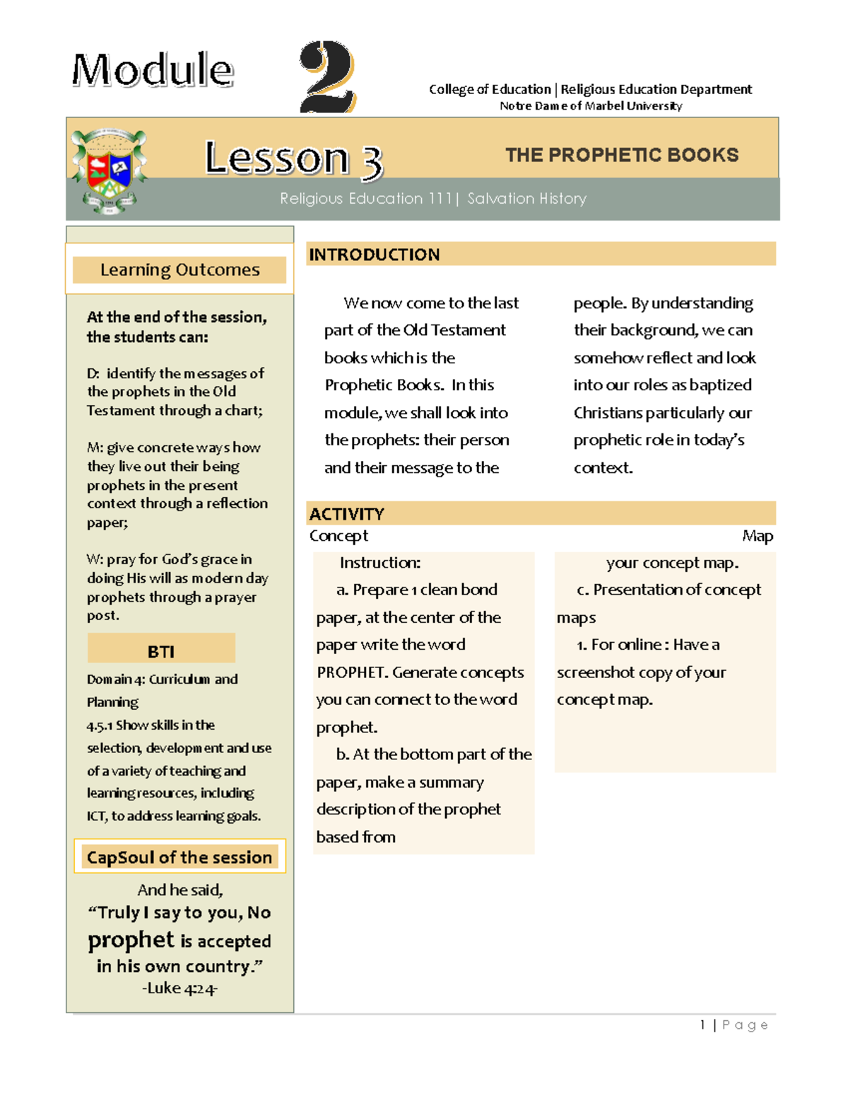 Lesson+8-Prophetic-books lecture notes - INTRODUCTION We now come to ...