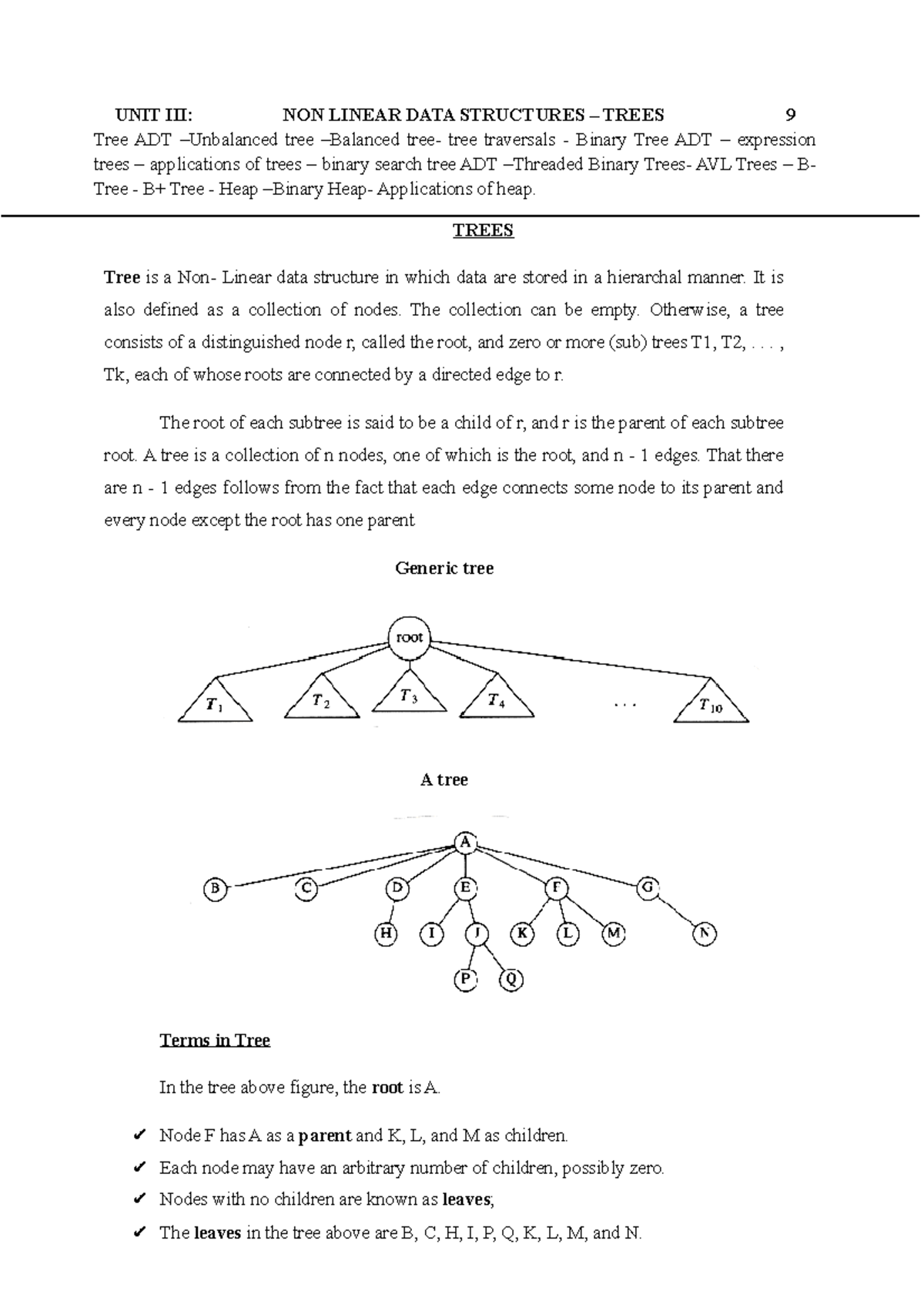 Unit 3,4 - Data Structures Lecture Notes - UNIT III: NON LINEAR DATA ...