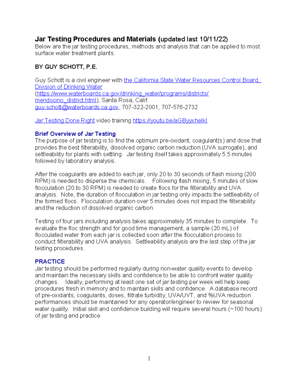 Jar testing procedures materials oct11 2022 - Jar Testing Procedures ...