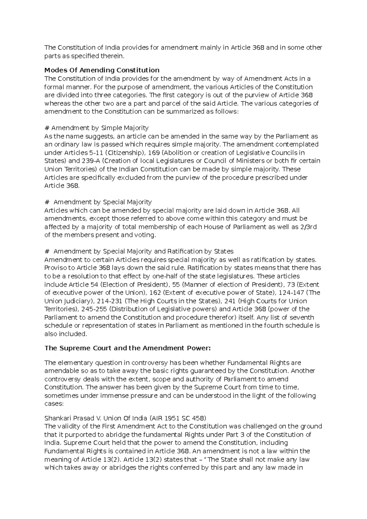 Viden io amity b a l l b sem 3 constitutional law amendments docx - The ...