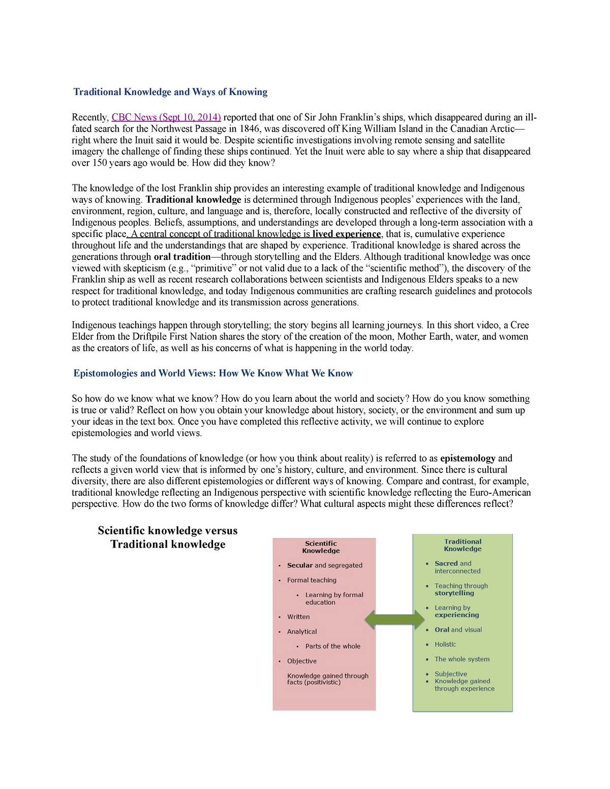 traditional knowledge thesis pdf