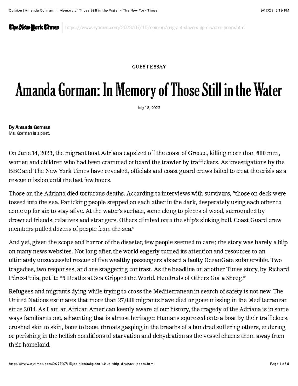 Amanda+Gorman%2C+%22In+Memory+of+Those+Still+in+the+Water%22 - - Studocu